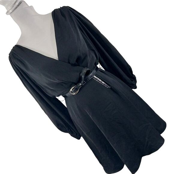 NWT@$120! BANANA REPUBLIC! LUXE BLACK POUF SLEEVE, BELTED WAIST DRESS! SZ 6 - Picture 12 of 12